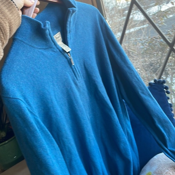 LL Bean Cotton Cashmere Quarter Zip Sweater - Picture 5 of 9